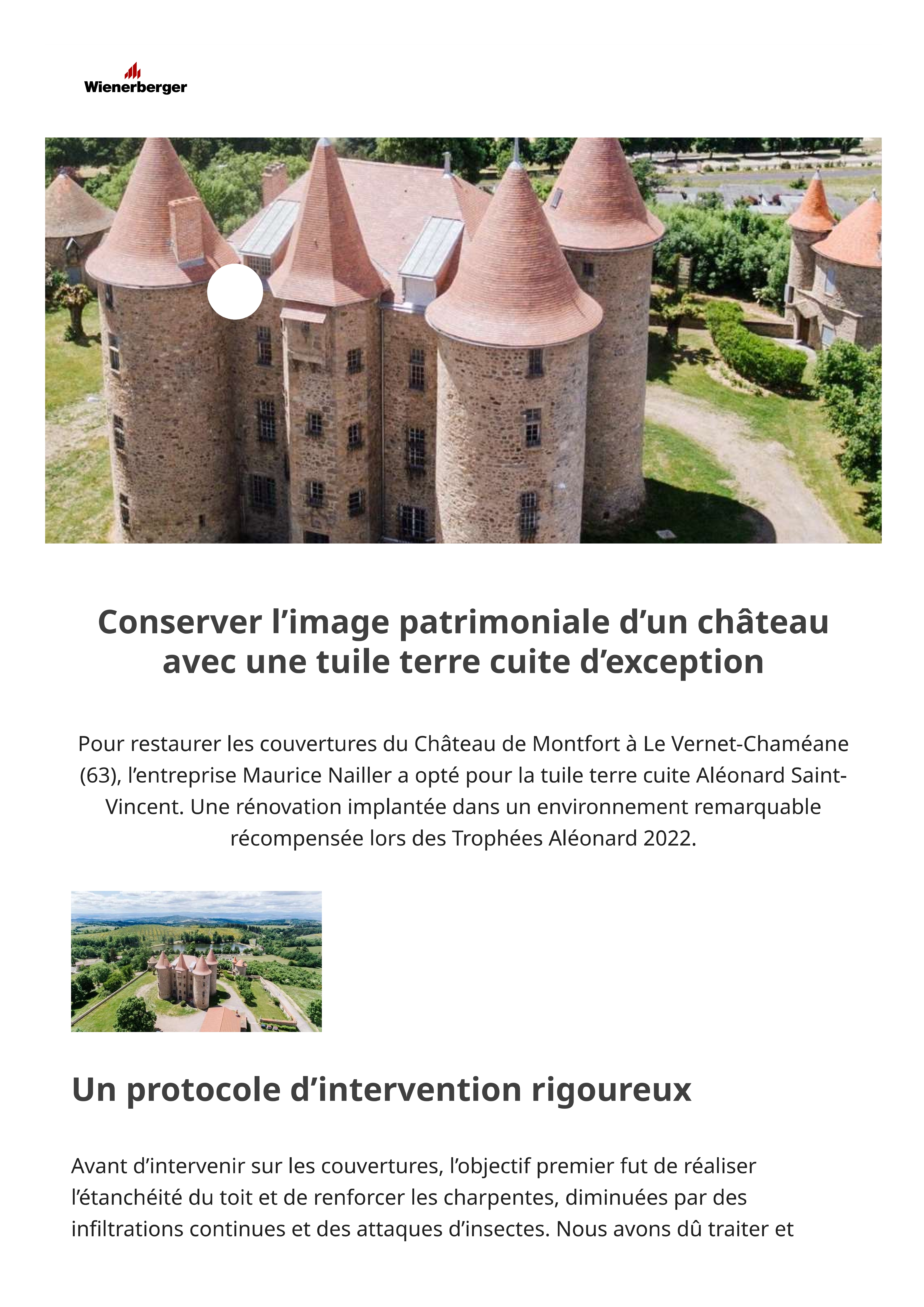 Wienerberger : Conserver l’image patrimoniale d’un château avec une tuile terre cuite d’exception.